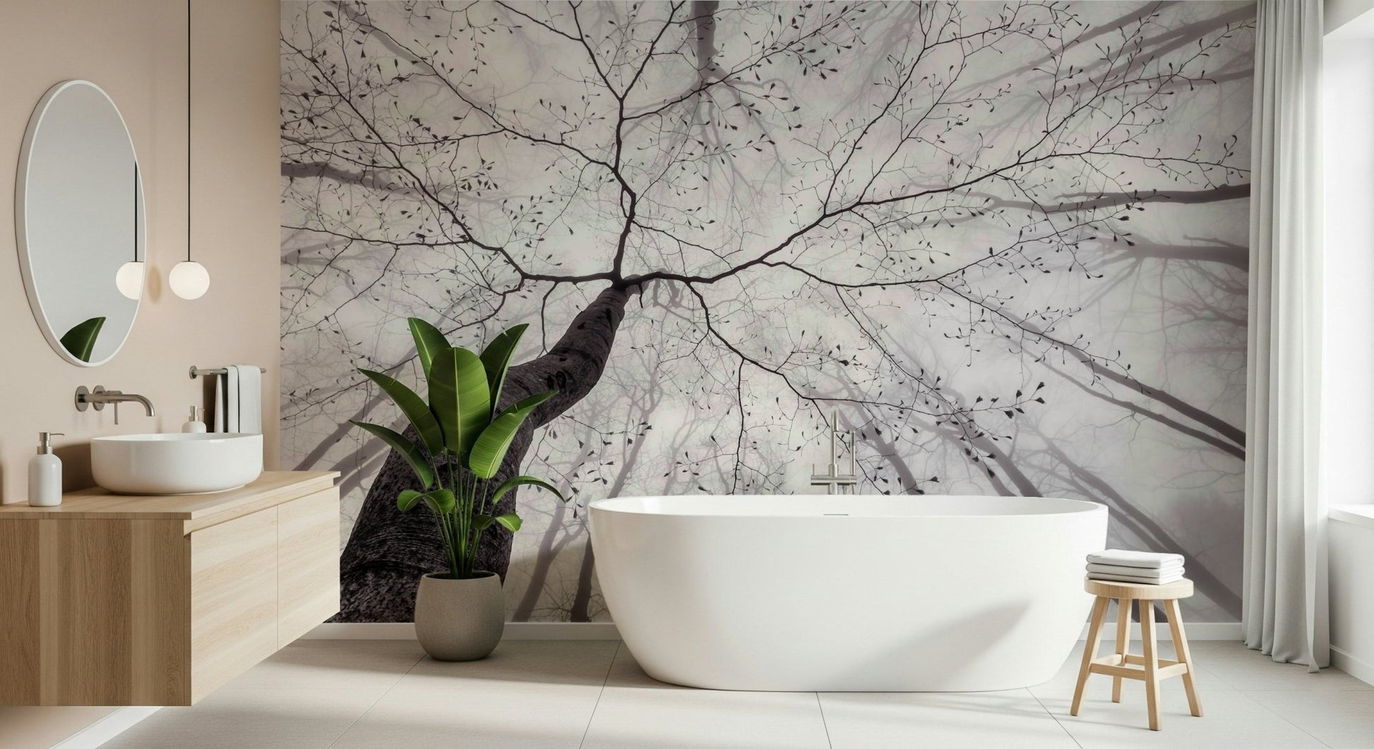 A classic forest theme wallpaper for walls.

