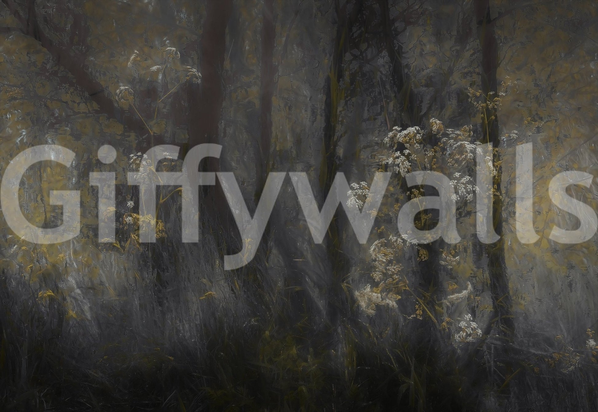 A high-quality minimalist tree wall mural for walls., GD5596