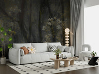 An artistic dreamy landscape mural on minimalist wallpaper., GD5596