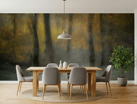 A graceful subtle light wall mural in cool, natural tones.