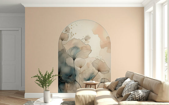 Ethereal Garden Archway Wall Mural featured in a bright, airy sunroom., GD6329