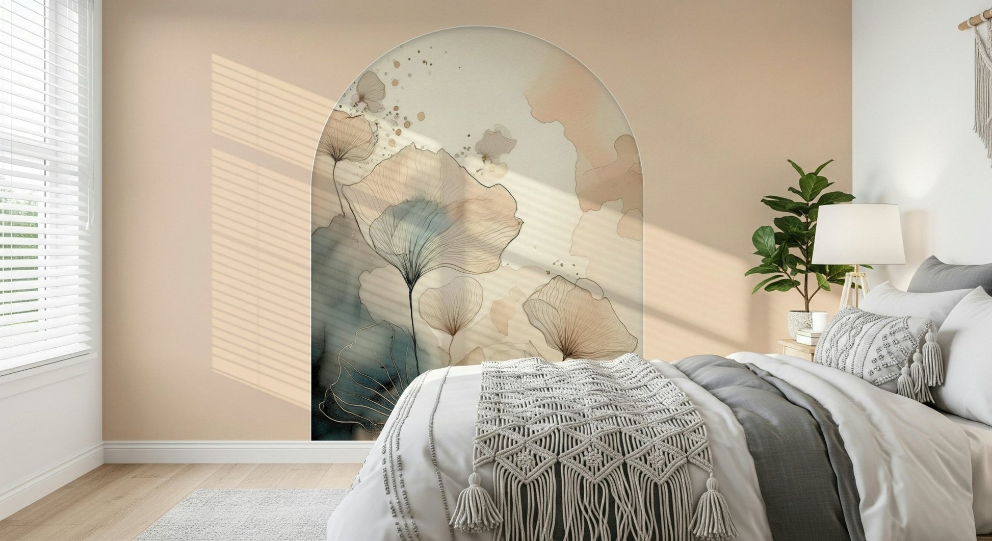 Softly rendered stone texture within the Ethereal Garden Archway Wall Mural design.