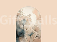 Wallpaper mural displayed effectively above a wainscoting element.