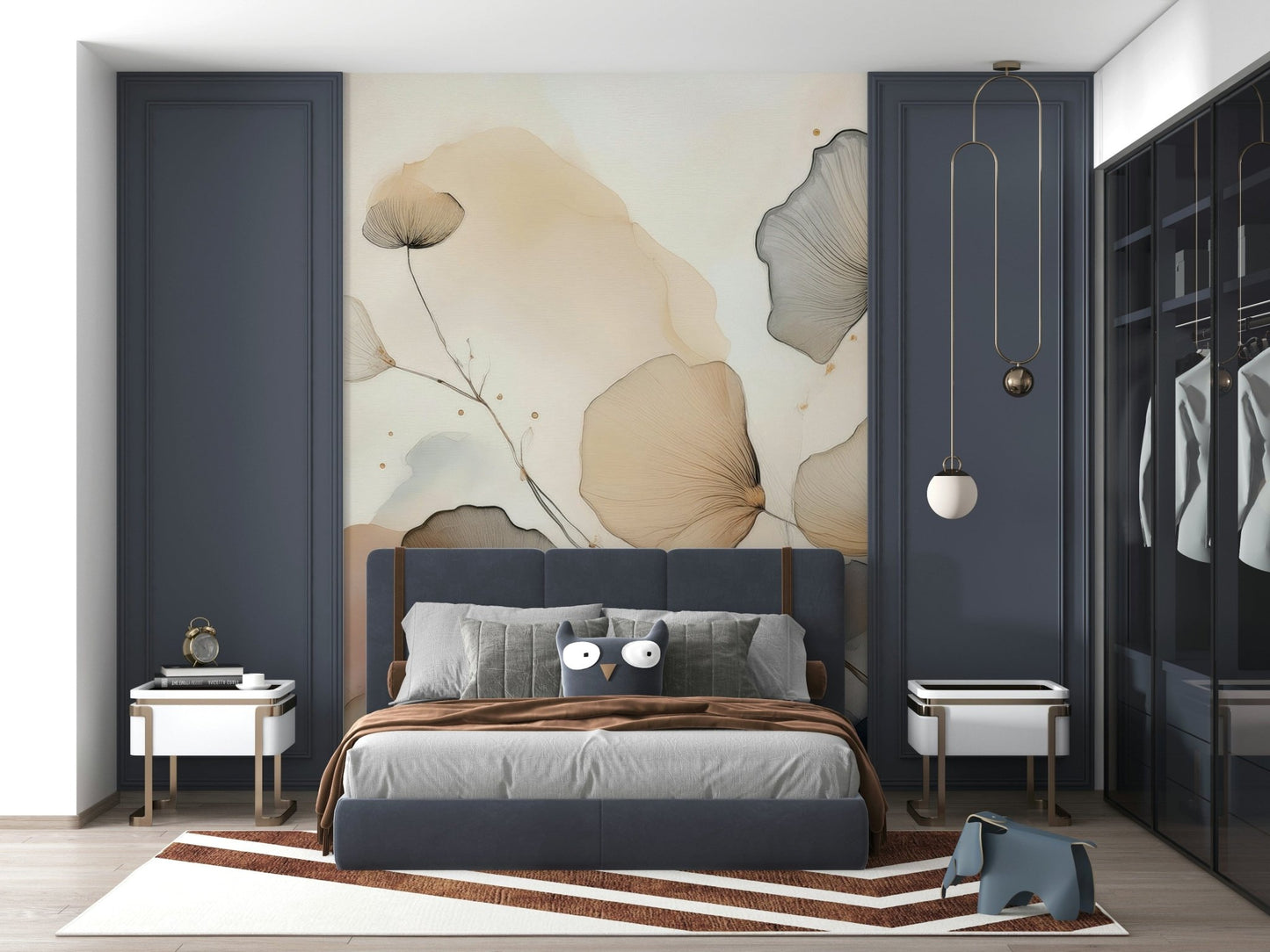 Bedroom feature wall showing the subtle Ethereal Garden Tones.