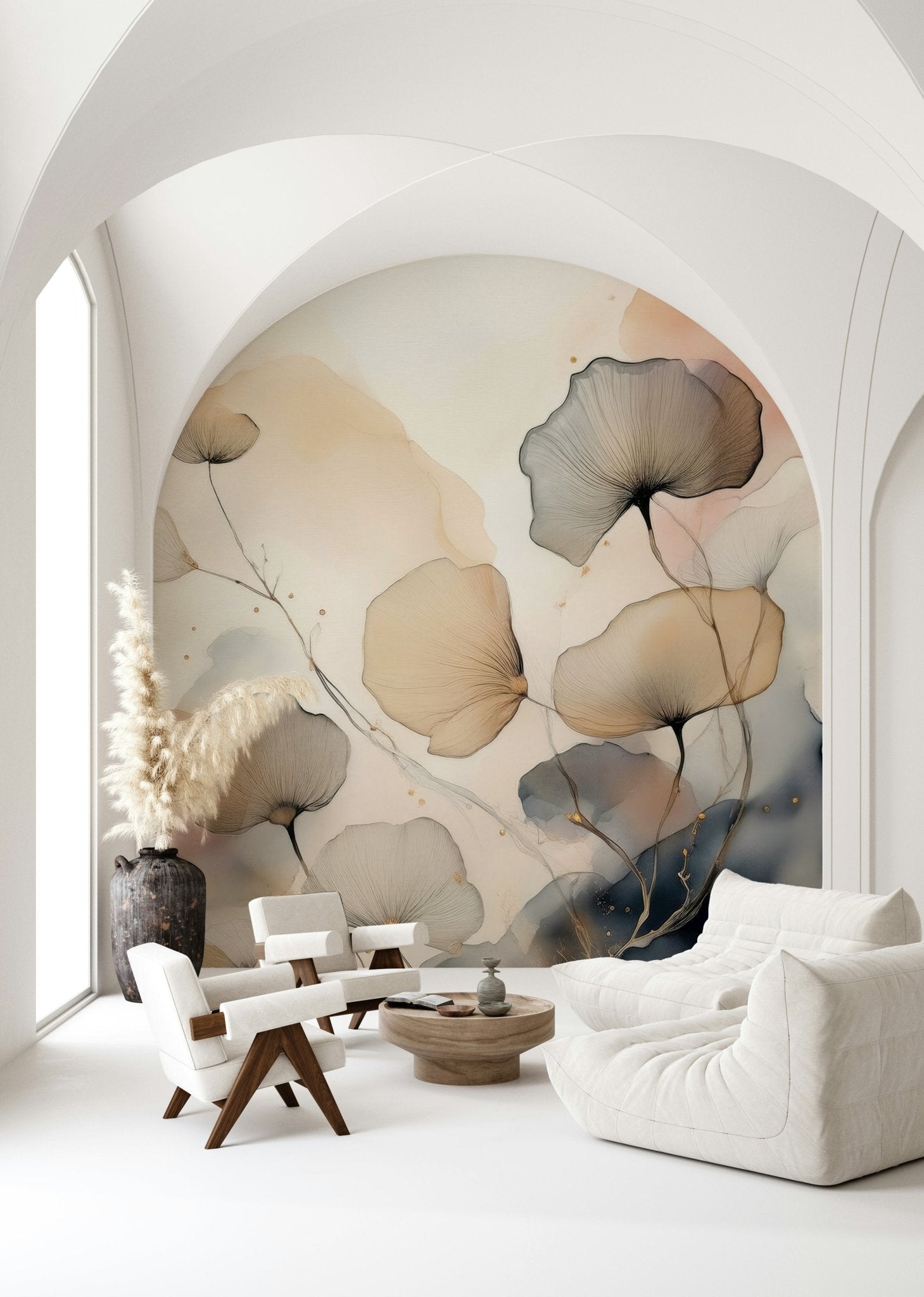 Detailed floral arrangement in the Ethereal Garden Tones pattern.