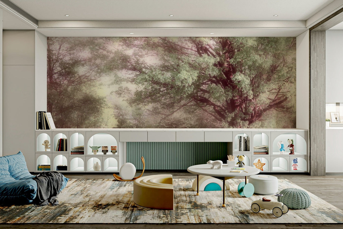 Ethereal Green Tree Art Print | Tranquil Nature Photography | Soft Pastel Landscape Decor Wall Mural