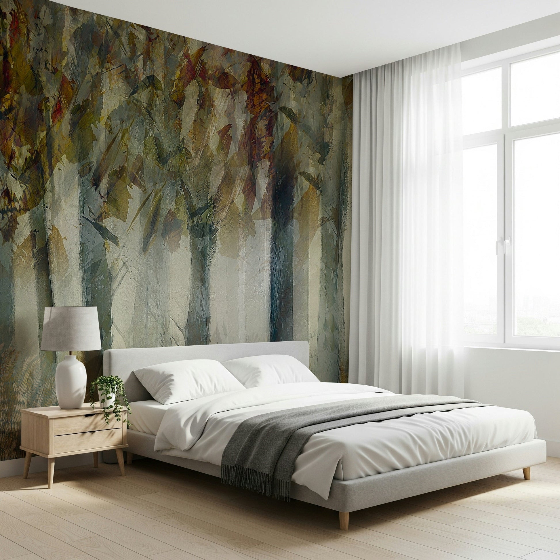 An artistic nature inspired mural for home decor., GD5557