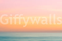 Gradient mural in beige, blue, and grey

