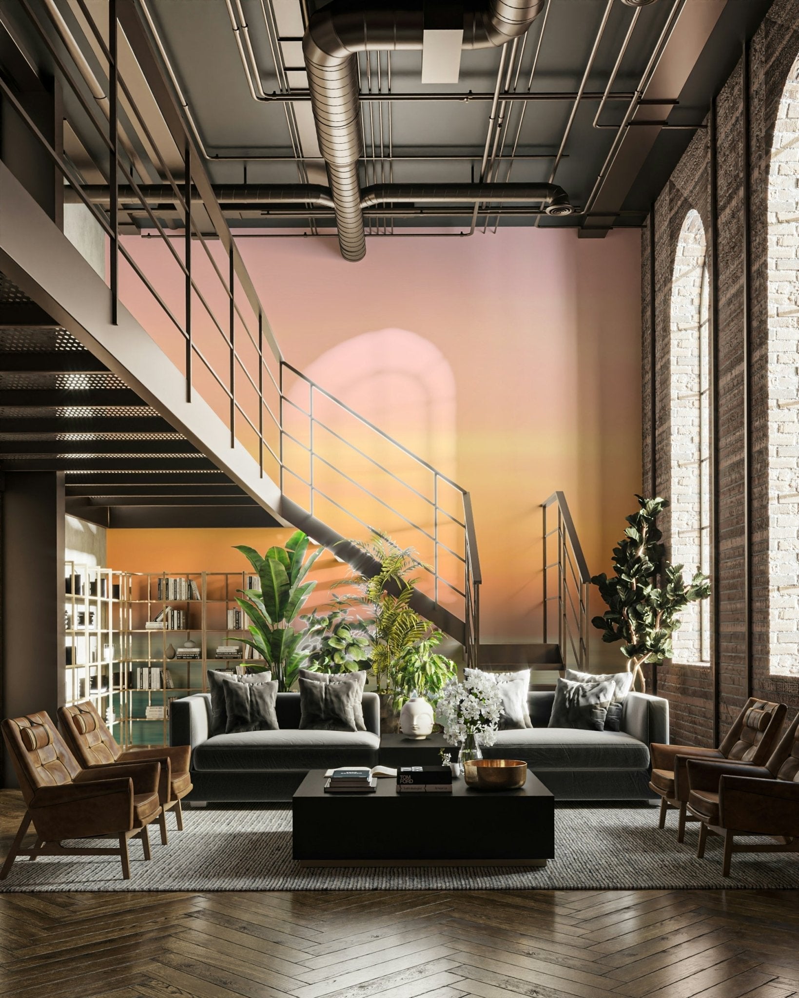 Full view of Ethereal Horizon mural design

