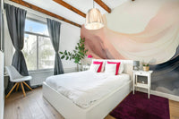 Serene ethereal hues mural for calming interiors.

