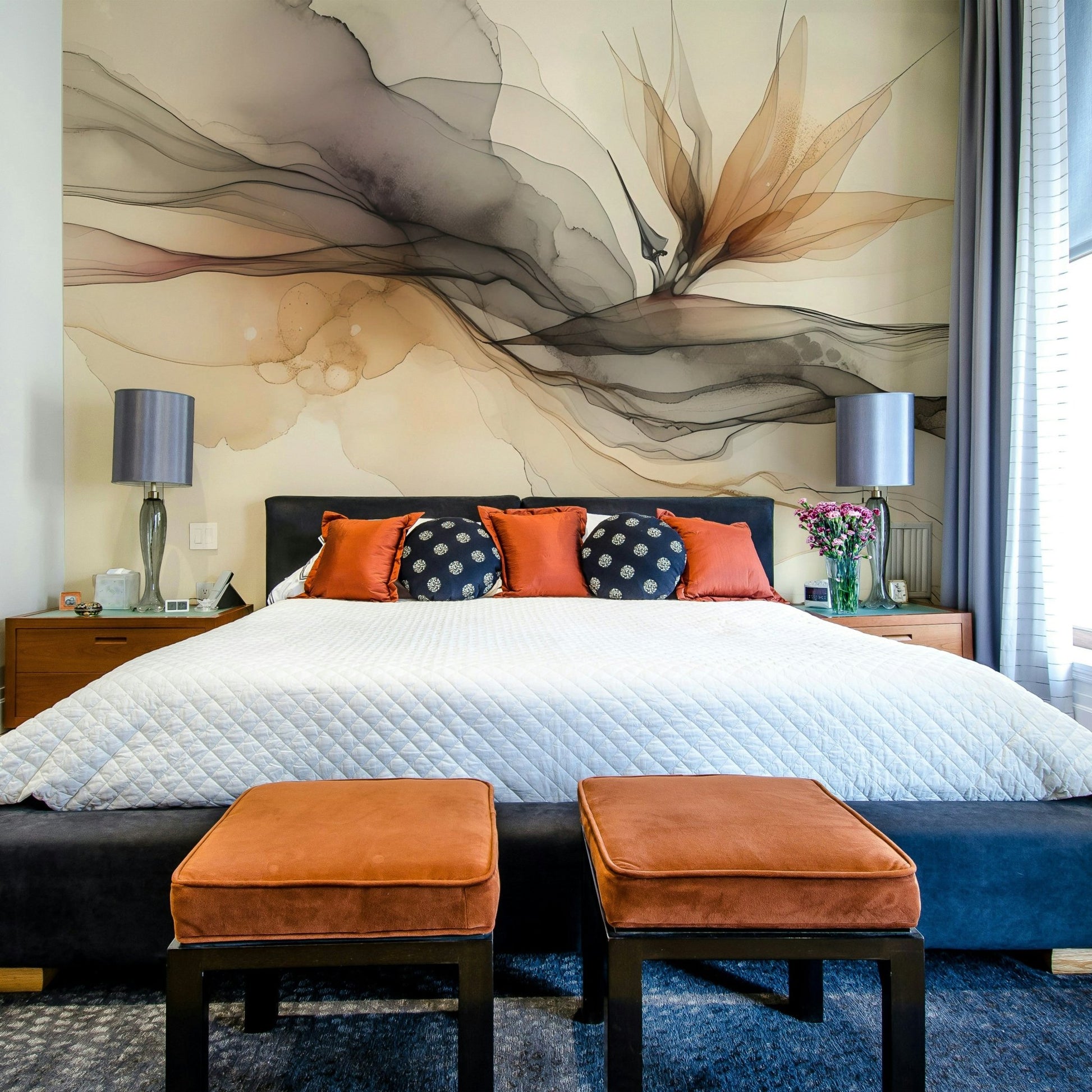 Dreamy ink patterns mural for stylish interiors, GD1644