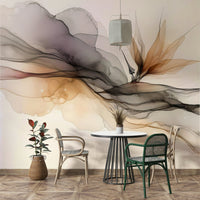Soft ink flow wall mural for tranquil rooms, GD1644