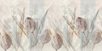 Soft leaf overlays shape Ethereal Leaves Cream Wall Mural in muted earthy tones gently