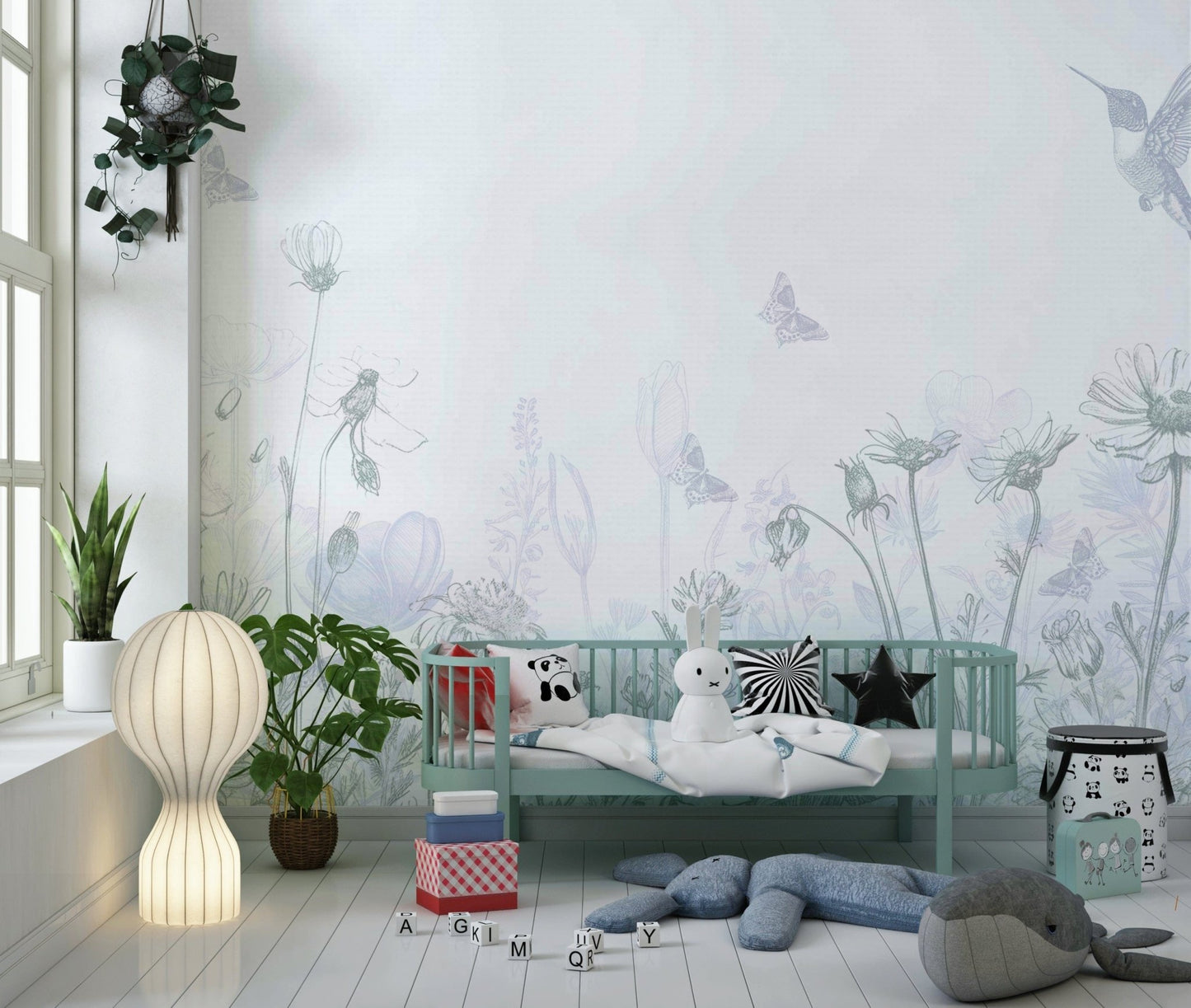 A contemplative gentle haze wallpaper mural for a feature wall.