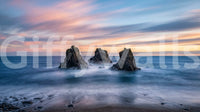 Ethereal Ocean Rocks at Sunset Wall Mural