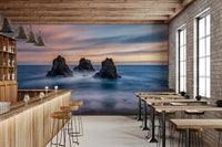 Ethereal Ocean Rocks at Sunset Wall Mural