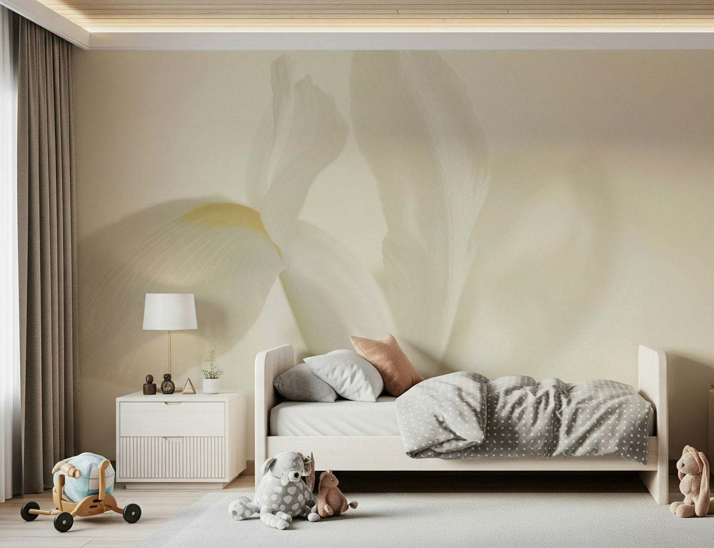 A serene subtle flower wall mural for your decor.