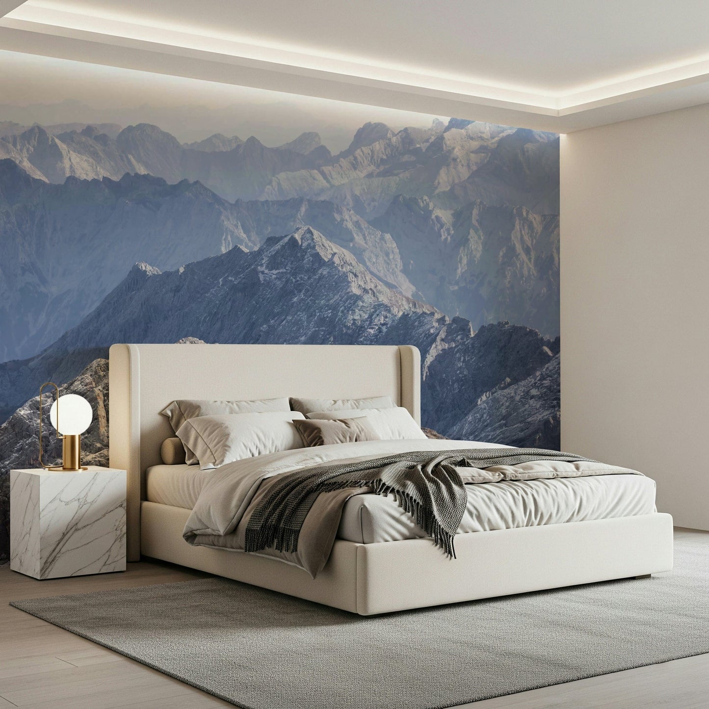 An artistic soft focus vista mural on scenic wallpaper.