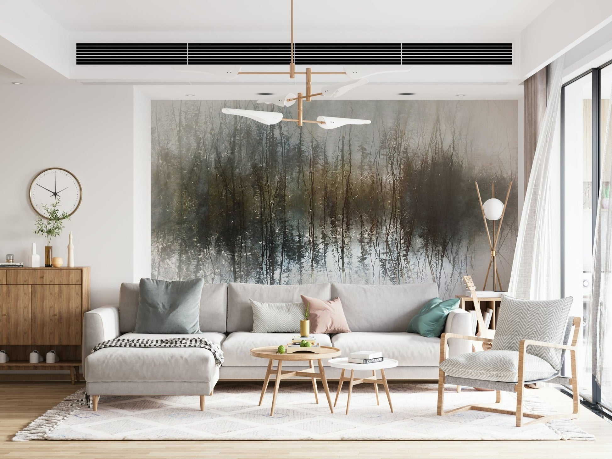 An artistic minimalist form mural for home decor., GD5624