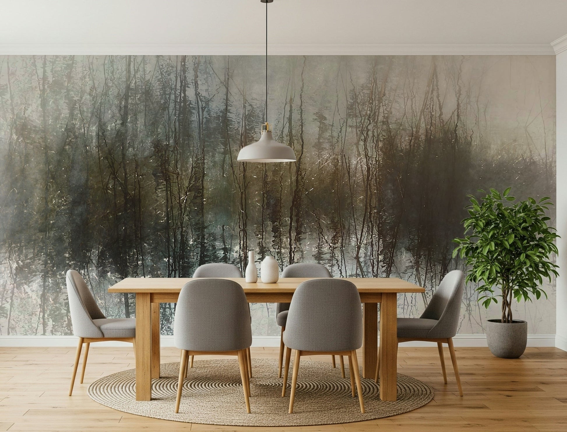 A beautiful modern art wall mural of delicate lines., GD5624
