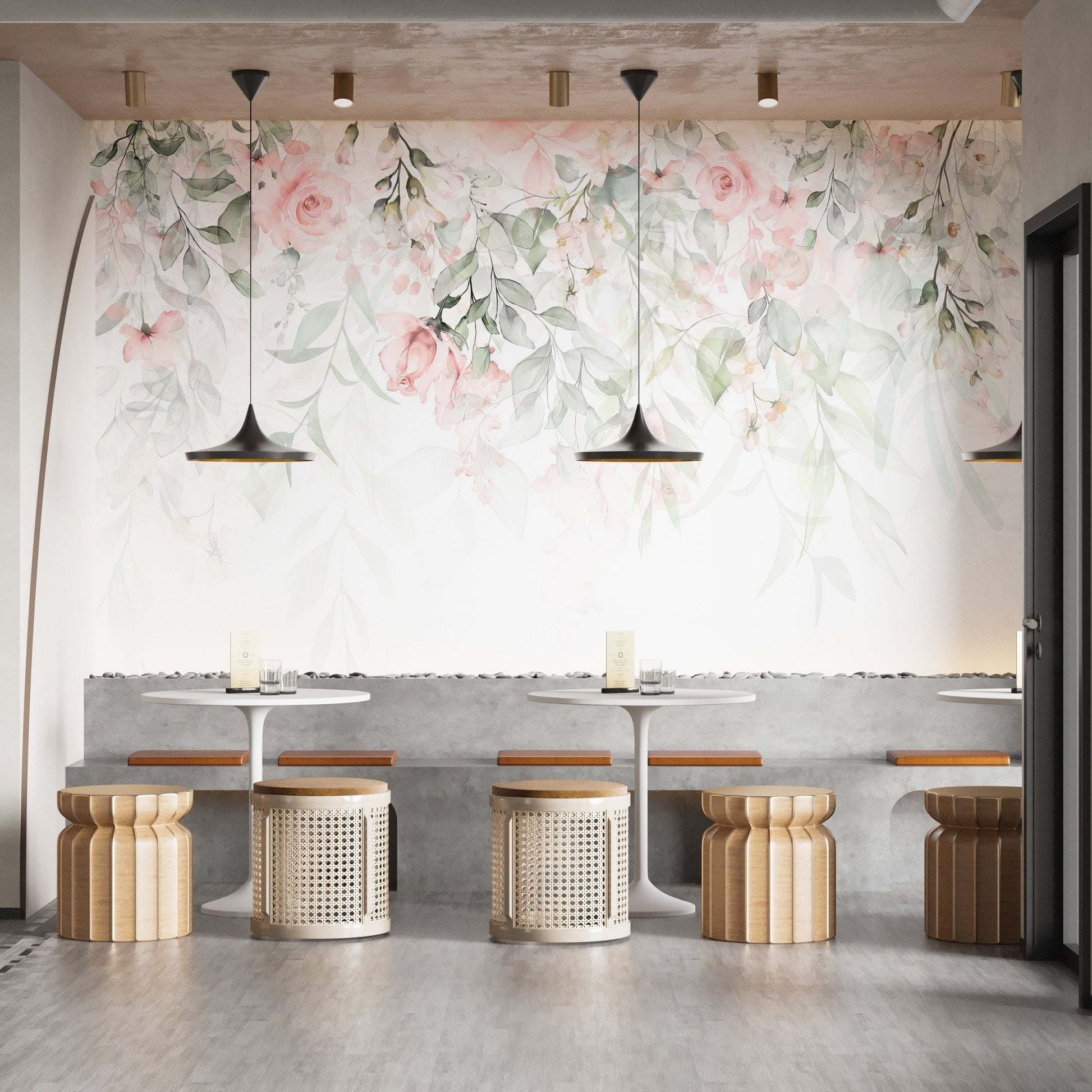 Ethereal Rose Garden Mural - Giffywalls