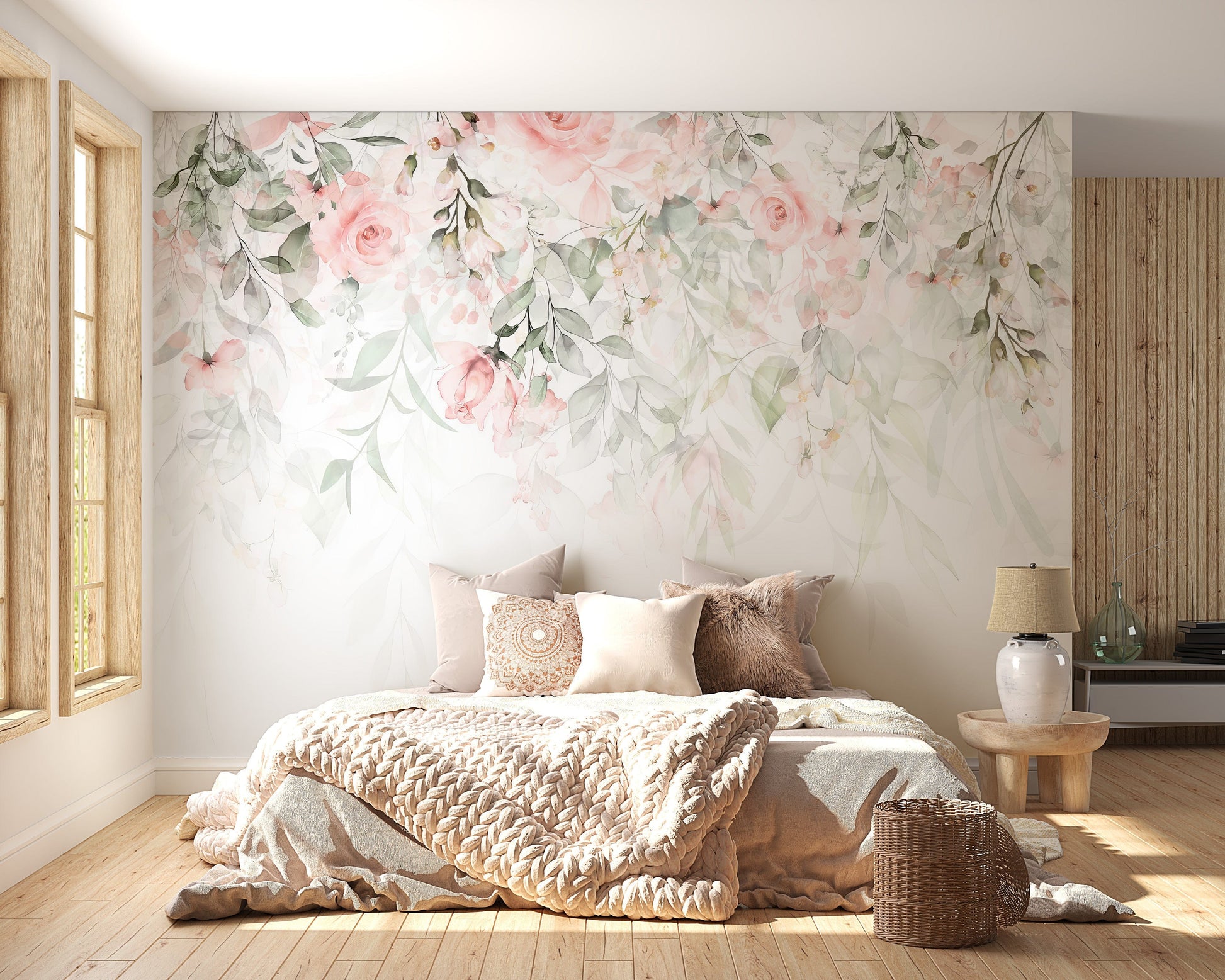 Airy Watercolor Floral Wallpaper Style
