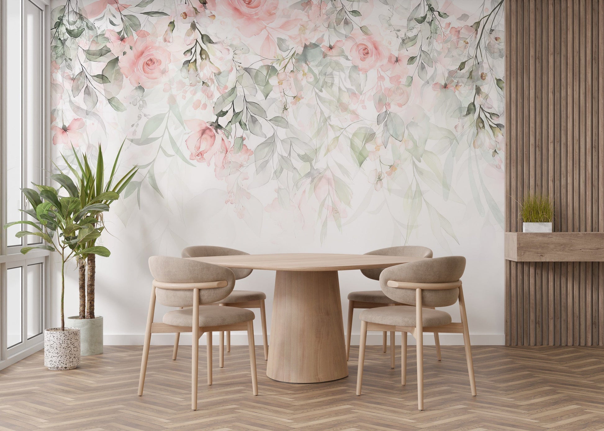 Ethereal Rose Garden Mural - Giffywalls