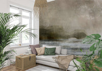 A beautiful modern art wall mural of delicate lines.