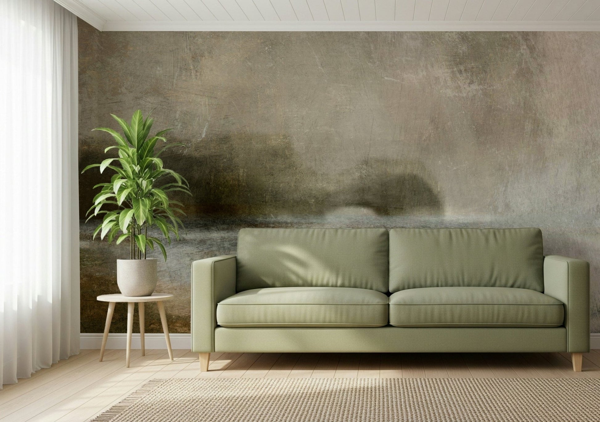 A contemplative gentle ocean wallpaper mural for a feature wall.