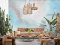 High-resolution canvas grain adds depth to the Ethereal Sky Canvas Wall Mural design style