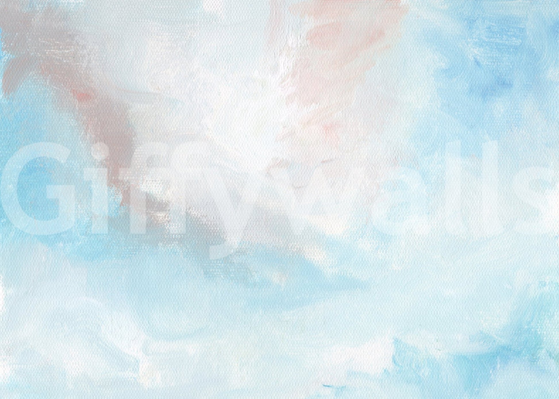 Ethereal Sky Canvas Wall Mural with soft blue and white watercolor cloud patterns.