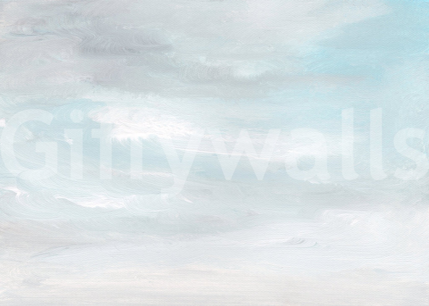 Ethereal Sky Wash wall mural in serene pale blue finish