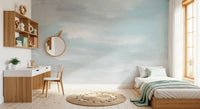 Kids room Sky Wash wall mural in calm blue white blended design