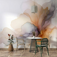 Elegant smoke-inspired wall mural for modern interiors

