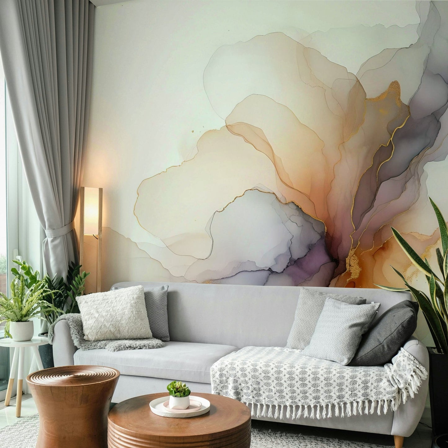 Ethereal Smoke Hues Wall Mural