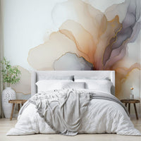 Dreamy smoke hues wall mural for a peaceful ambiance

