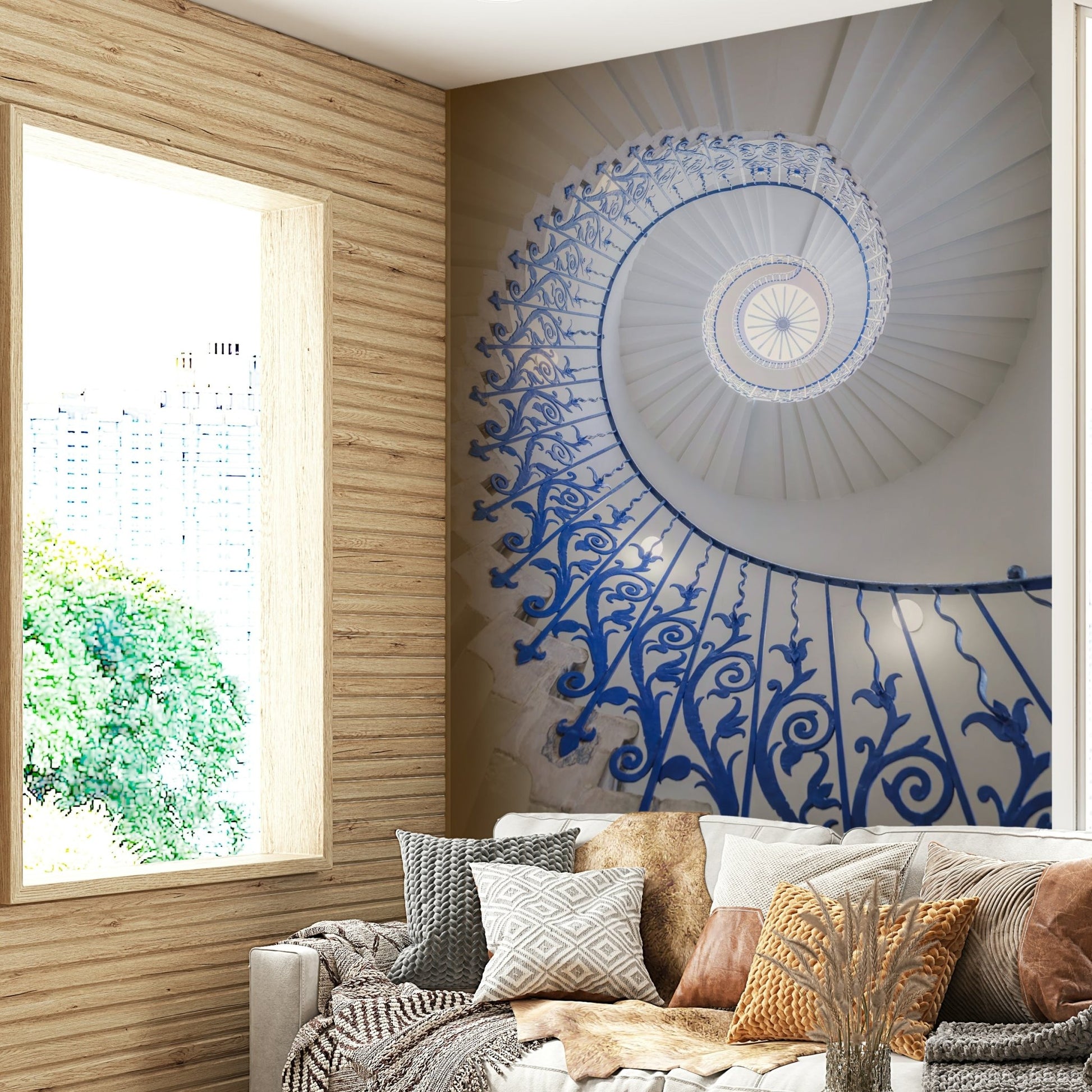 Surreal staircase mural for modern rooms, GD2013