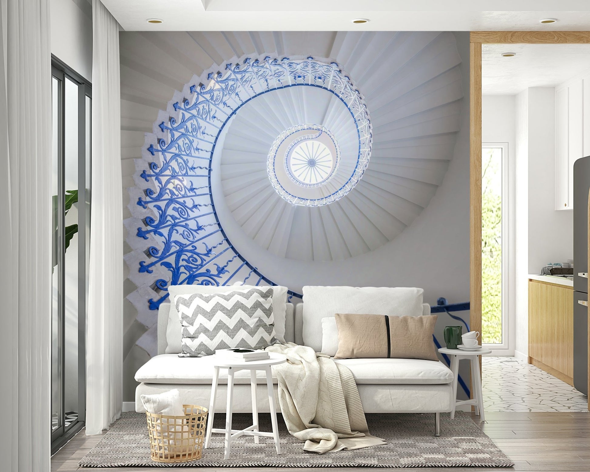 Whirling steps wallpaper with airy look, GD2013