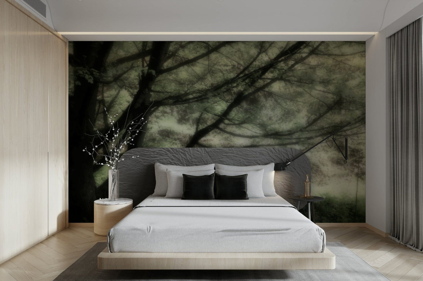 Ethereal Tree Art Print | Serene Nature Photography | Soft Green Landscape Decor Wall Mural
