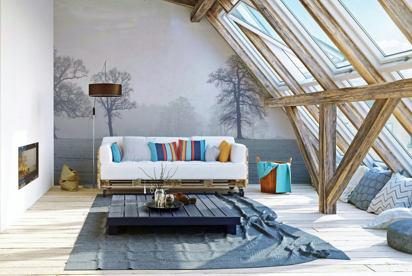 Serene forest scene.

