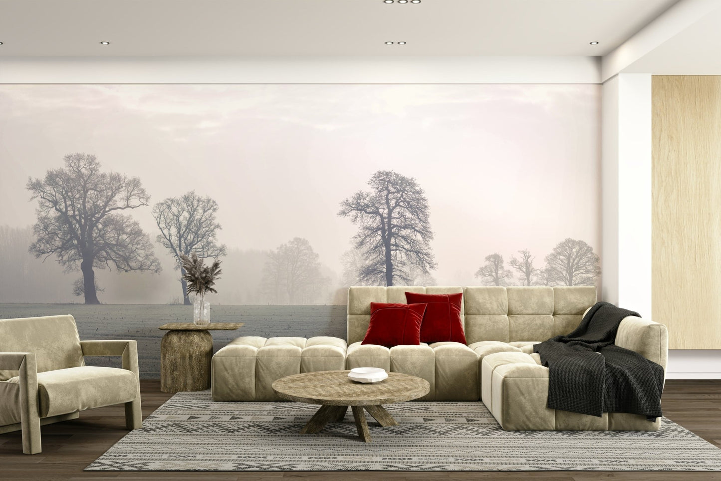 Soft, diffused light or mist.

