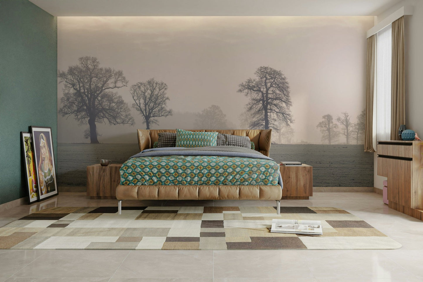 Muted, harmonious hues.

