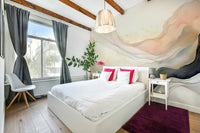 Subtle and calming ethereal veil mural design.

