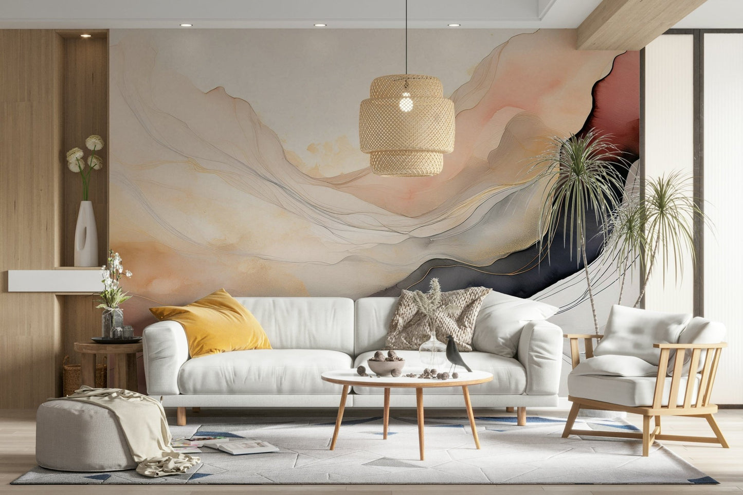 Lush ethereal veil wall mural for peaceful spaces.

