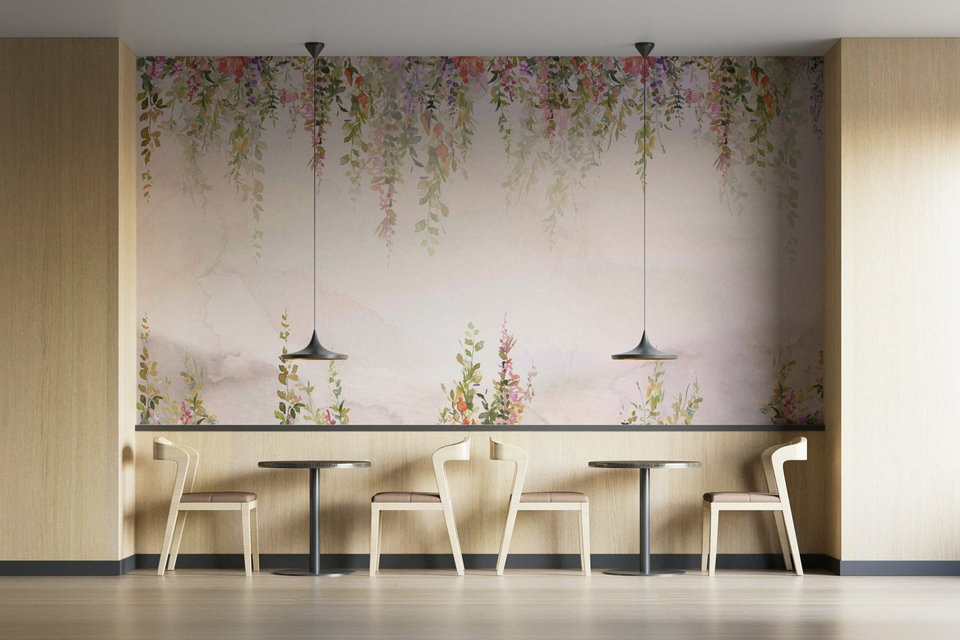 The flowers are large and soft, with blurred edges.

