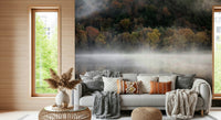 Golden trees mirroring, Ethereal Waters breathtaking mural.