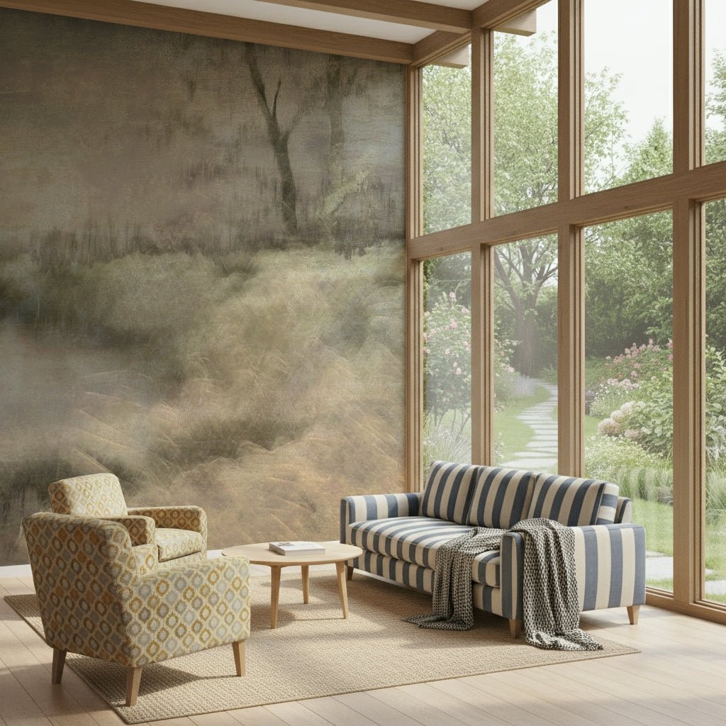 A beautiful modern art wall mural of delicate lines., GD5593