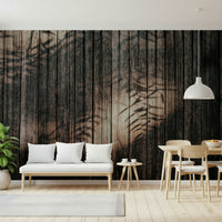 The washed wood pattern of the Ethereal Wood Grain wallpaper for walls.
