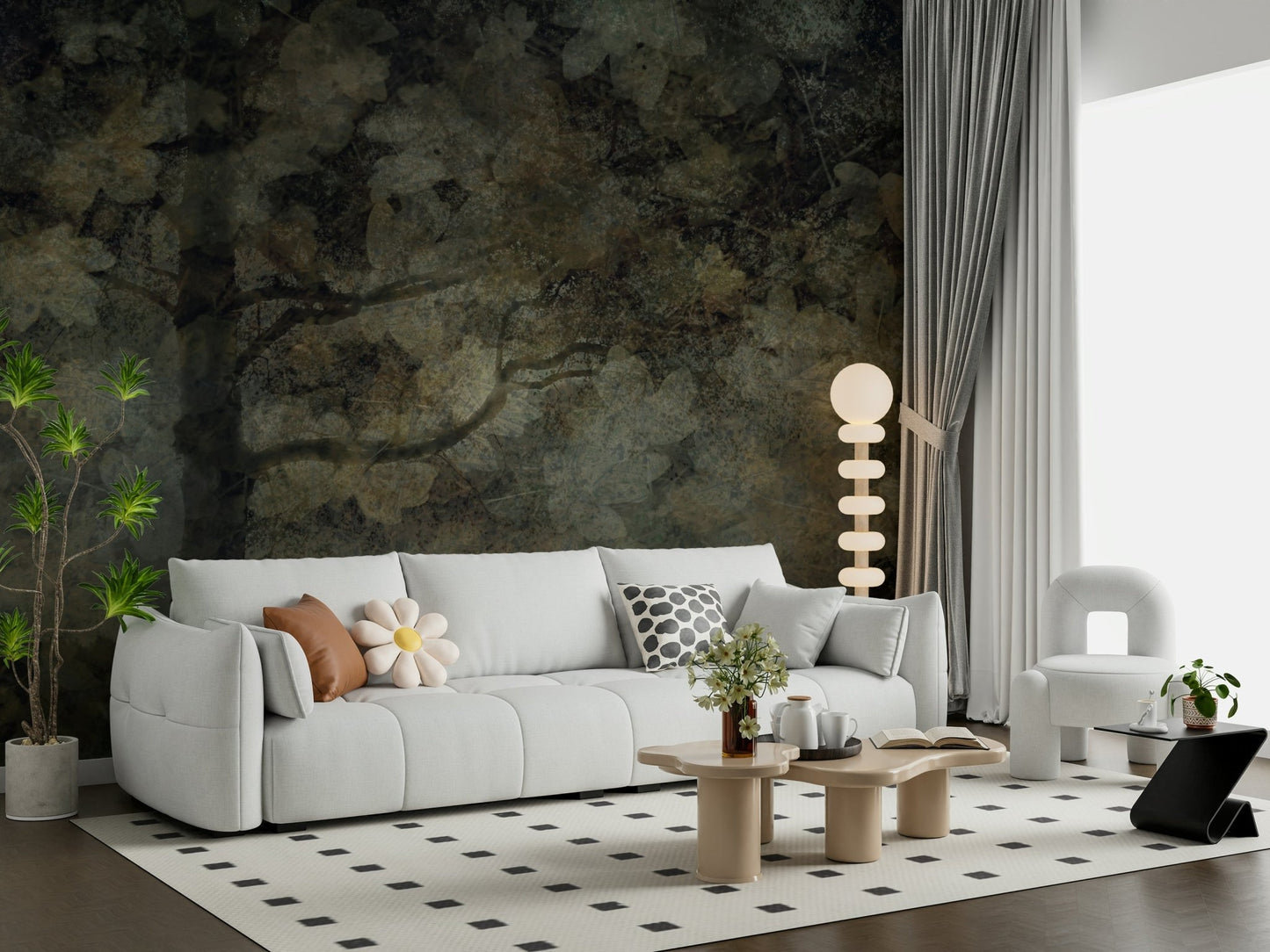 A beautiful wide-angle wall mural of a dreamy wood., GD5608