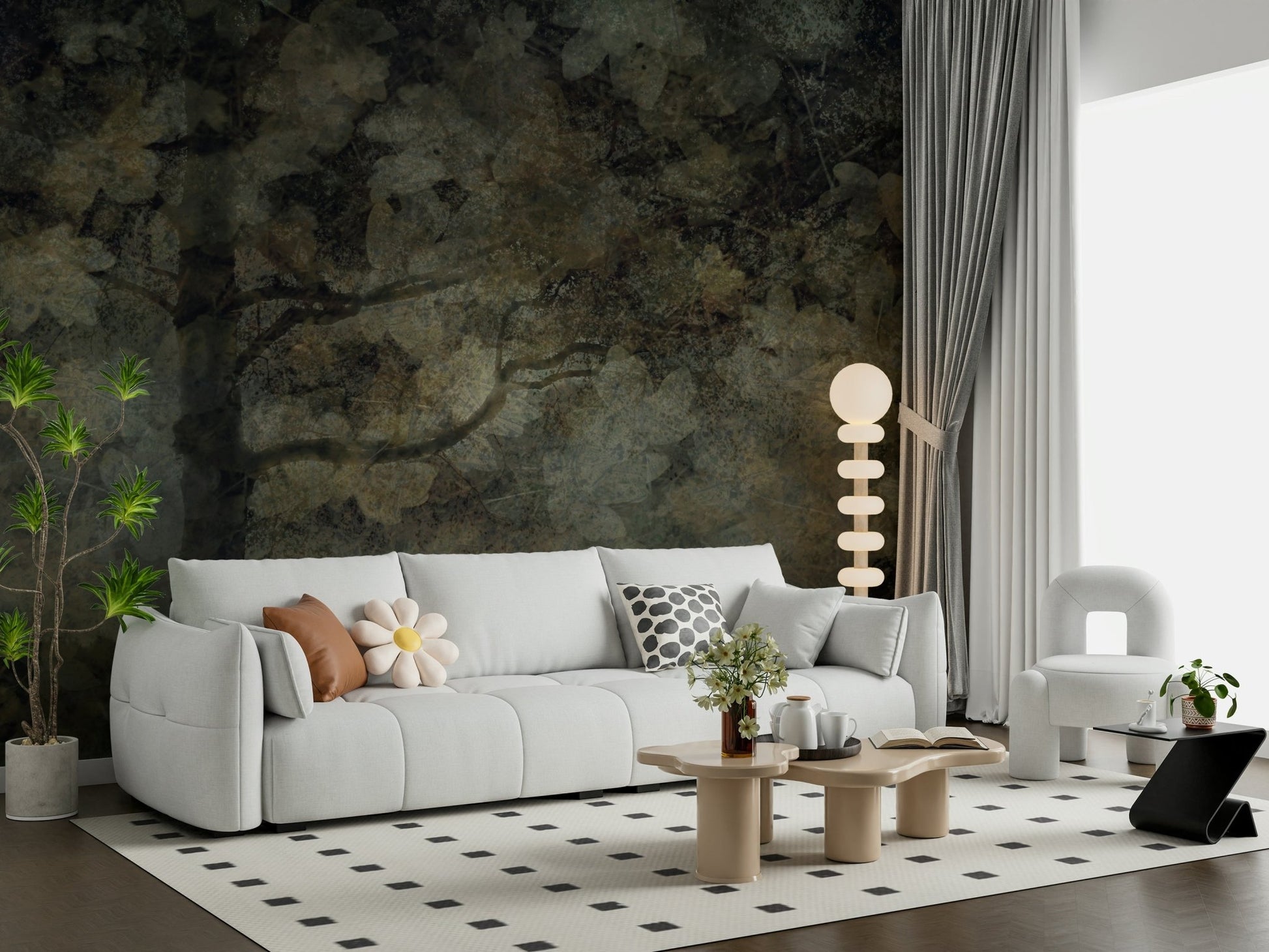 A beautiful wide-angle wall mural of a dreamy wood., GD5608